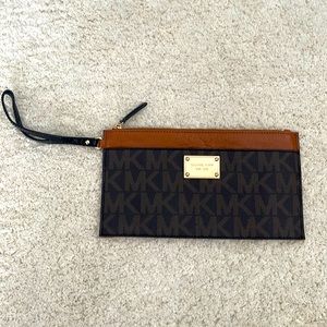MK logo wristlet.